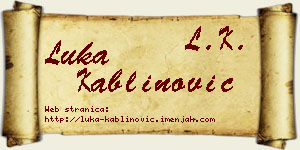 Luka Kablinović vizit kartica